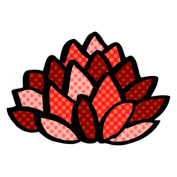 Cartoon Doodle Flowering Lotus — Stock Vector