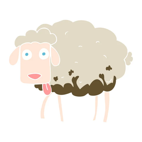 泥泞绵羊的平彩例证 — 图库矢量图片