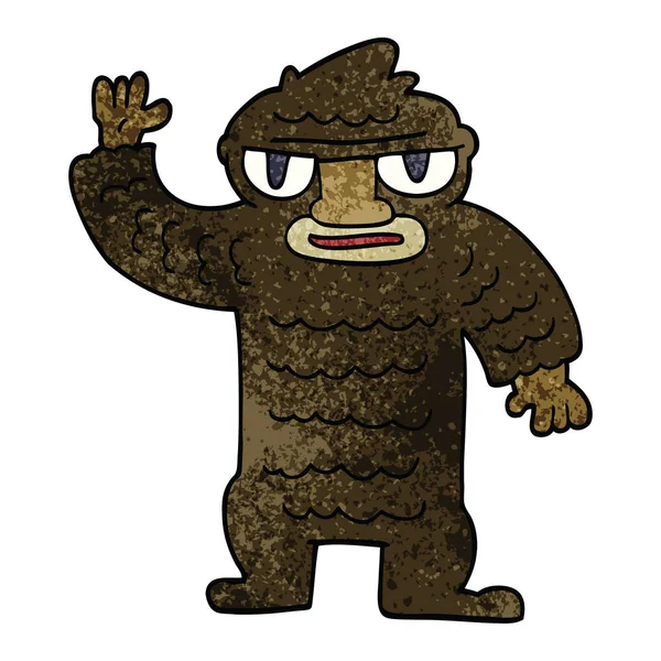 Dibujos Animados Garabato Grande Yeti — Vector de stock