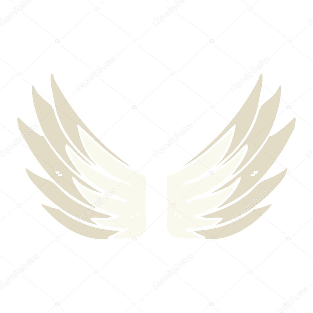 flat color style cartoon wings symbol