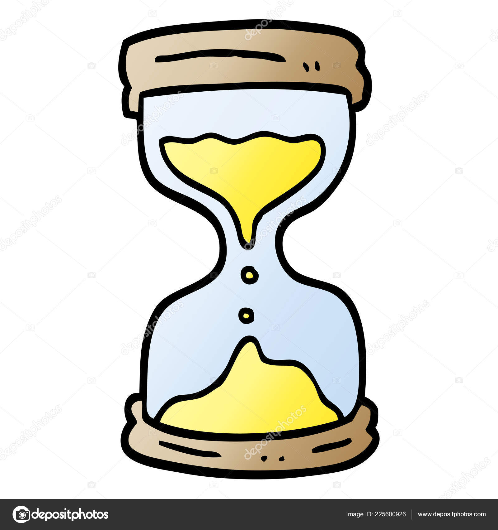 Vector Gradiente Ilustracion Dibujos Animados Reloj Arena Vector de stock 225600926 de lineartestpilot