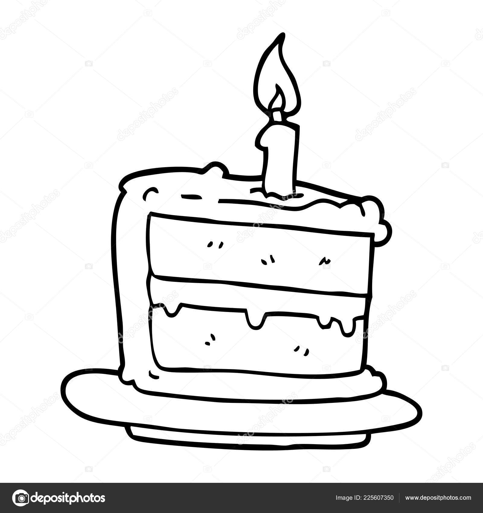 Line Drawing Cartoon Birthday Cake Stock Vector Image by ©lineartestpilot #225607350 Line Drawing Cartoon Birthday Cake Stock Vector Image by ©lineartestpilot #225607350