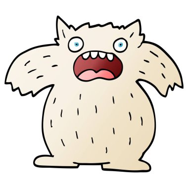 vektör degrade illüstrasyon karikatür yeti canavar