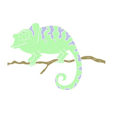 bukalemun düz renkli çizimi