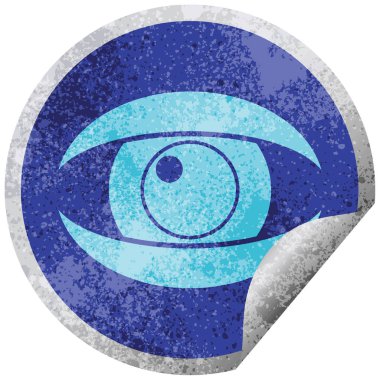 bakan göz grafik vektör dairesel peeling etiket