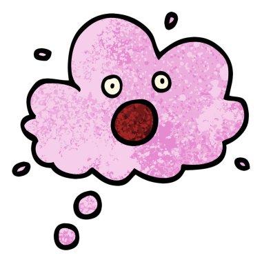 grunge dokulu illüstrasyon karikatür çığlık bulut sanıyordum