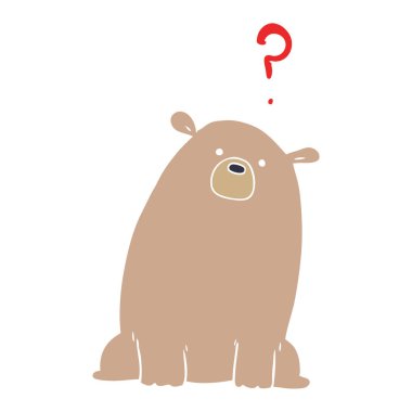 düz renk tarzı çizgi film meraklı ayı