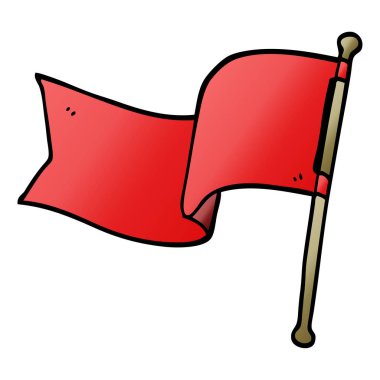 çizgi film doodle kırmızı bayrak