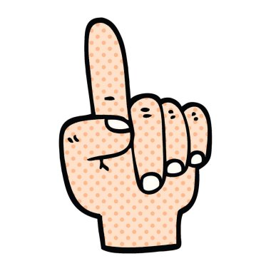 çizgi roman tarzı çizgi film işaret eden bir ele