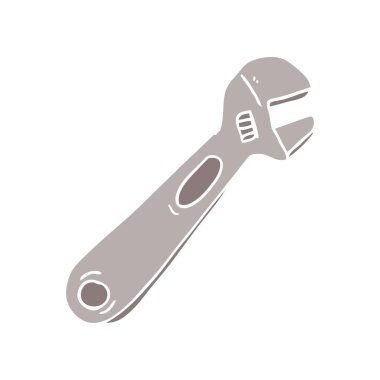 düz renk tarzı çizgi film somun anahtarı