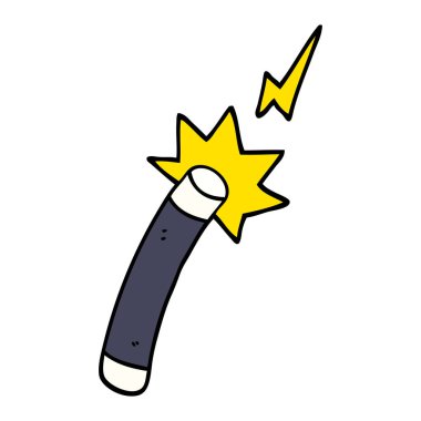 elle çizilmiş doodle tarzı çizgi film sihirbaz değnek