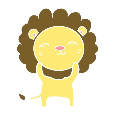 düz renk tarzı çizgi film aslan