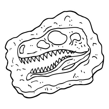 siyah beyaz çizgi film eski fosil