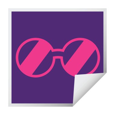 Etiket soyma gözlük grafik vektör çizim Meydanı