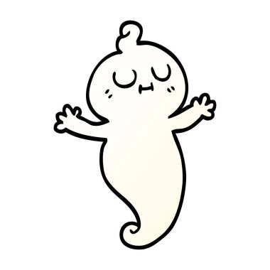 çizgi film doodle hayalet, vektör çizim