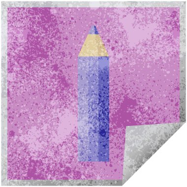 Mor boyama kalem grafik vektör çizim kare etiketi