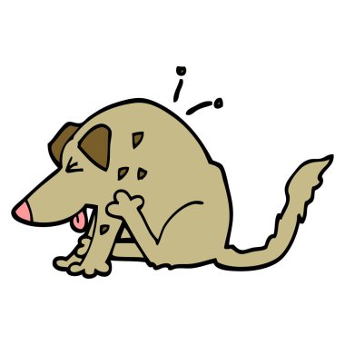 köpek çizgi film tarzı çizilmiş doodle tırmalamak el