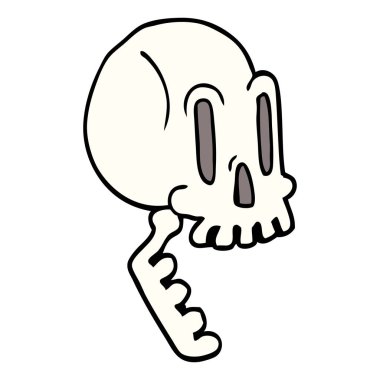 çizgi film doodle bir kafatası