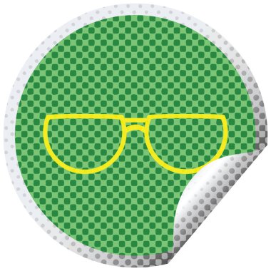 Gözlük grafik vektör çizim dairesel peeling etiket