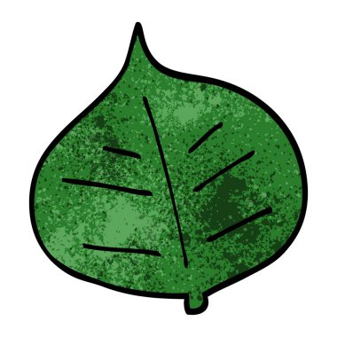 çizgi film doodle yaprak, vektör çizim