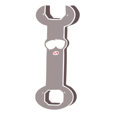 düz renk tarzı çizgi film somun anahtarı