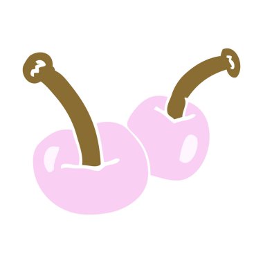 çizgi film doodle kiraz, vektör çizim