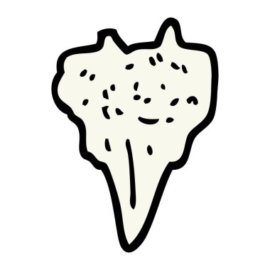 elle çizilmiş doodle tarzı çizgi film köpek diş