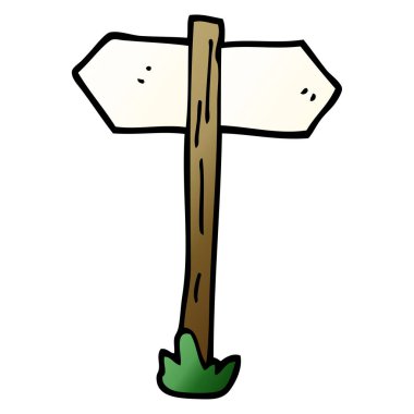 çizgi film doodle yön işareti mesajını boyalı.