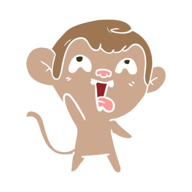 deli düz renk stil karikatür maymun