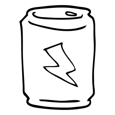 enerji içeceği konservesi çizim karikatür