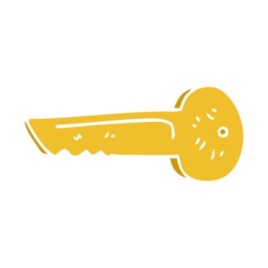 çizgi film doodle altın anahtar