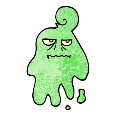 Grunge dokulu illüstrasyon karikatür ürkütücü hayalet