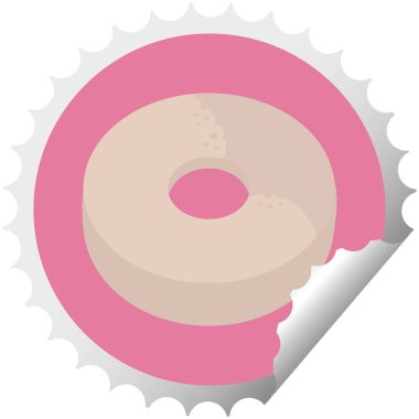 Donut grafik vektör çizim yuvarlak etiket damga