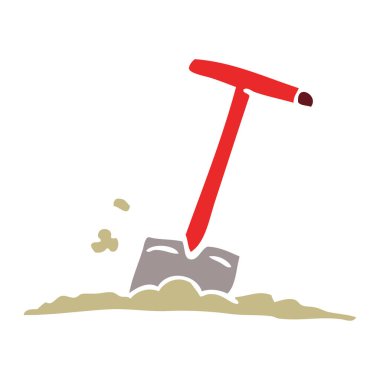 çizgi film doodle kürek kir içinde