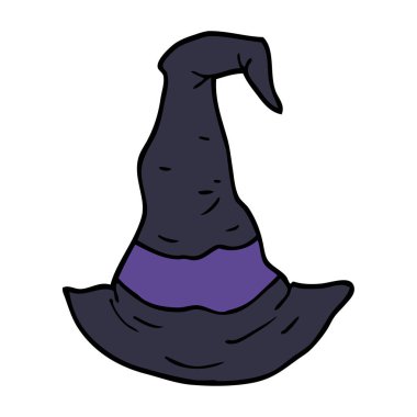 çizgi film doodle cadı şapka