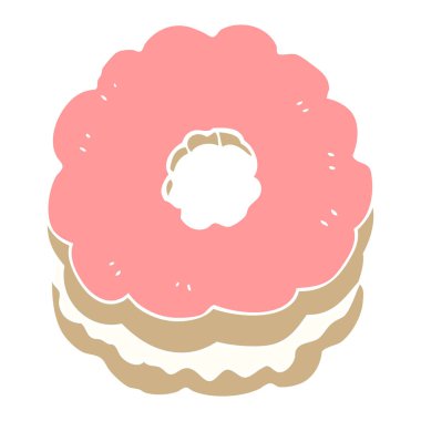 düz renk tarzı çizgi film bisküvi