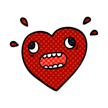 çizgi film doodle kalp panik