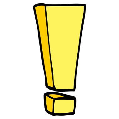 çizgi film doodle ünlem, vektör tasarımı