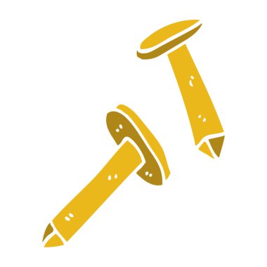 Doodle çivi karikatür, illüstrasyon vektör