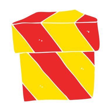 hediye kutusu düz renkli çizimi