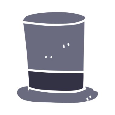 düz renk tarzı çizgi film üst şapka