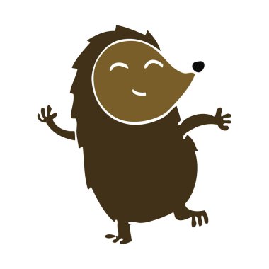 çizgi film doodle dans eden kirpi