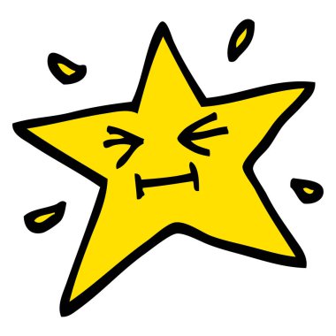 komik el çizilmiş doodle tarzı çizgi film yıldızı