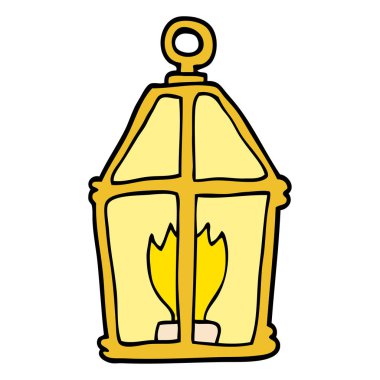 çizgi film doodle fener, vektör çizim