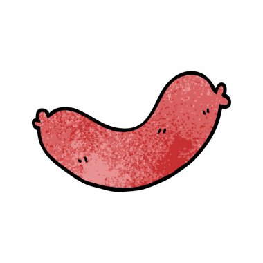 çizgi film doodle sosis beyaz