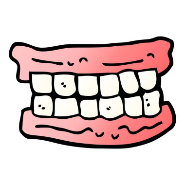 degrade illüstrasyon karikatür takma diş vektör