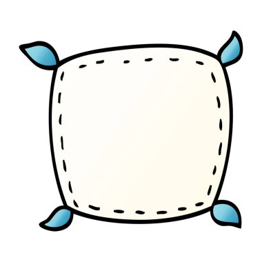 çizgi film doodle düz yastık