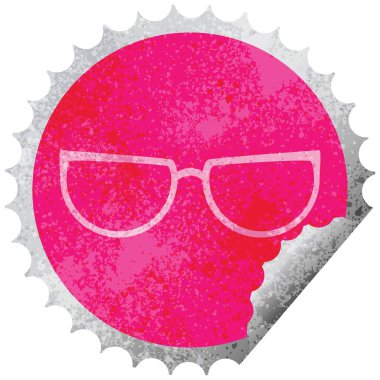 Gözlük grafik vektör dairesel peeling etiket