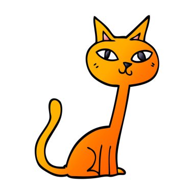 karikatür kedi, vektör çizim doodle