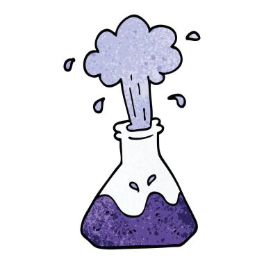 kimya seti patlayan karikatür doodle